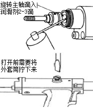 工具每拉鉚工作2000次，打開本體堵頭加入液壓油，確保工具的拉力及行程，以后每3000次拉鉚工作后注入液壓油一次。